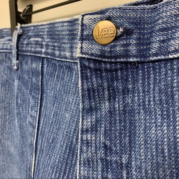 Vintage Pin Stripe Mens LEE Denim Blue Jeans - Picture 5 of 8